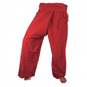 Fisherman Pants - Red Cotton